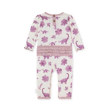Burt's Bees Baby&reg; Size 12M Mama &amp; Dino Floral Organic Cotton Coverall in Purple. View a larger version of this product image.