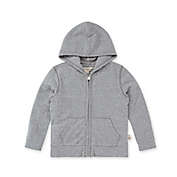 Burt&#39;s Bees Baby&reg; Organic Cotton Jacquard Zip-Up Hooded Sweatshirt in Heather Grey