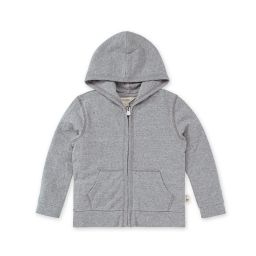 Burt's Bees Baby® Organic Cotton Jacquard Zip-Up Hooded Sweatshirt in Heather Grey