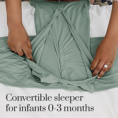 Owlet Dream Sleeper with Swaddle in Sea Green. View a larger version of this product image.