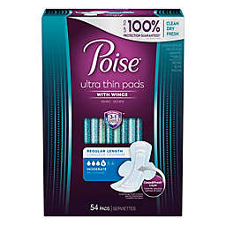Poise® 54-Count Moderate Absorbency Ultra Thin Pads with Wings