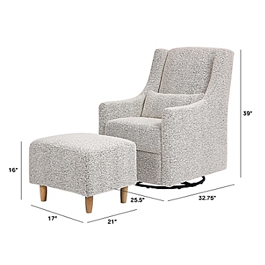Babyletto&reg; Toco Swivel Glider in Black/White Boucle with Ottoman. View a larger version of this product image.