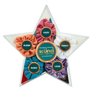 Scunci&reg; 5-Piece Assorted Holiday Spiral Hair Ties. View a larger version of this product image.