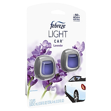 Febreze&reg; Light 2-Pack Car Vent Clip Air Freshener in Lavender. View a larger version of this product image.