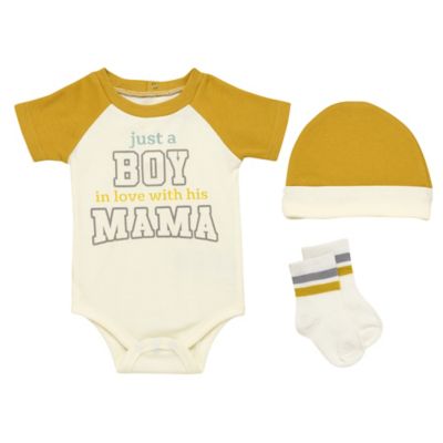 Baby Starters&reg; BWA&reg; Size 6M &quot;Just A Boy&quot; Short Sleeve Bodysuit Set in Grey