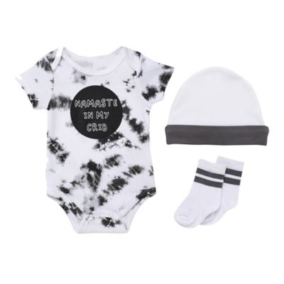 Baby Starters&reg; BWA&reg; Namaste 4-Piece Bodysuit Set in White/Black