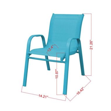 Simply Essential&trade; Kids Outdoor Stacking Sling Chair in Aqua. View a larger version of this product image.
