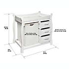 Alternate image 1 for Badger Basket Sleigh Changing Table with Hamper and 3 Baskets in White