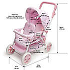Alternate image 3 for Badger Basket Double Doll Front-To-Back Stroller in Pink/Gingham