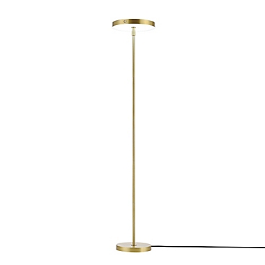 Globe Electric Nova Smart Metal Floor Lamp in Brass. View a larger version of this product image.