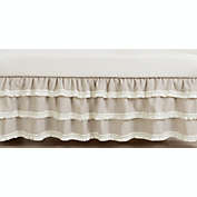 Sweet Jojo Designs&reg; Linen Tiered Crib Bed Skirt in Taupe/Ivory