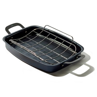 Roaster Carbon Steel Casserole 29,2 x 37,3 cm Geese Roasting Pan With Grill Rack 