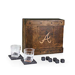 MLB Atlanta Braves Oak Whiskey Box Gift Set