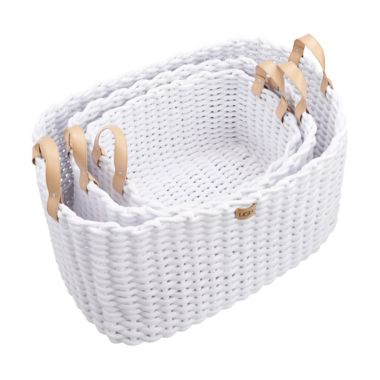 UGG&reg; Simone 10-Inch x 18-Inch Woven Rope Storage Basket in Snow. View a larger version of this product image.