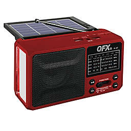 Portable Bluetooth® AM/FM/SW Solar Radio with Flashlight in Black
