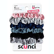 Scunci&reg; 6-Count Velvet Mini Scrunchies in Grey/Blue