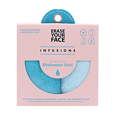 DANIELLE&reg; Creations 2-Pack Erase Your Face Hyaluronic Acid Infused Makeup Removing Cloth. View a larger version of this product image.