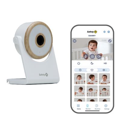 Safety 1ˢᵗ&reg; 1080p HD WiFi Baby Monitor with Easy Setup in White/Natural
