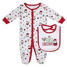 Baby Starters® 2-Piece "My First Christmas" Footie Pajama and Bib Set