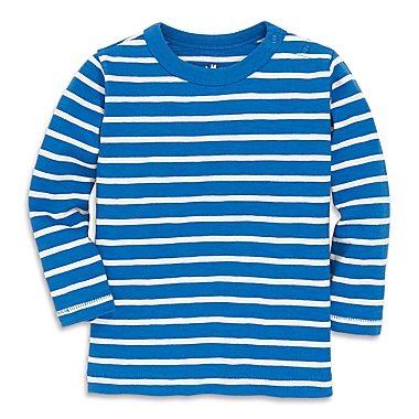 Primary Unisex 18-24M Long Sleeve Tee in Blueberry Stripe. View a larger version of this product image.