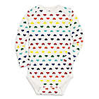Alternate image 0 for Primary&reg; Size 3-6M Unisex Hearts Organic Cotton Long Sleeve Bodysuit in Ivory/Rainbow Heart