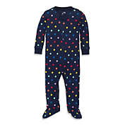 Primary&reg; Newborn Unisex Mini Star Organic Cotton Zip Footie in Navy/Rainbow Star
