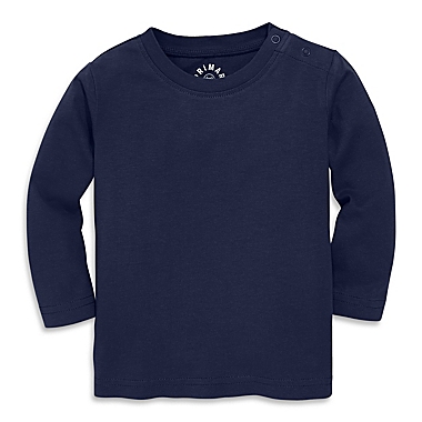 Primary&reg; Size 18-24M Unisex Signature Long Sleeve Tee in Navy. View a larger version of this product image.