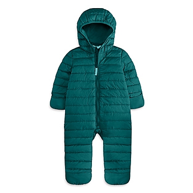 Primary&reg; Unisex Size 0-6M Signature Puffer Suit Pram in Spruce. View a larger version of this product image.