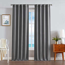Nautica® Virginia 63-Inch Tab Top 100% Blackout Window Curtain Panels in Charcoal (Set of 2)