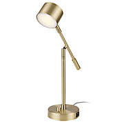 Globe Electric Aristocrat Swing Arm LED Integrated Desk Lamp in Matte Brass