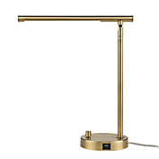 Globe Electric Ross Dimmable LED Integrated Desk Lamp in Matte Brass
