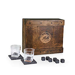 MLB New York Mets Oak Whiskey Box Gift Set