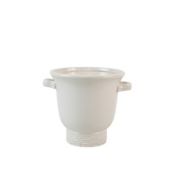 Everhome&trade; Small Round Stoneware Indoor/Outdoor Urn Planter in White
