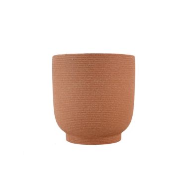 Everhome&trade; Small Ribbed Round Stoneware Indoor/Outdoor Planter in Terracotta. View a larger version of this product image.