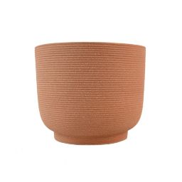 Everhome™ Medium Ribbed Round Stoneware Indoor/Outdoor Planter in Terracotta