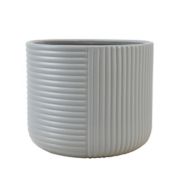 Ribbed Stripe Planter in Grey
