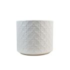 Alternate image 0 for Everhome&trade; Medium Round Stoneware Indoor/Outdoor Caning Planter in White