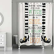 Designs Direct 71-Inch x 74-Inch Old Witch Halloween Shower Curtain in Black