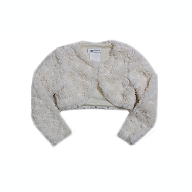 Bonnie Baby&reg; Size 0-3M Faux Fur Cardigan in Ivory. View a larger version of this product image.