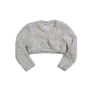 Bonnie Baby&reg; Size 2T Faux Fur Cardigan in Ivory. View a larger version of this product image.