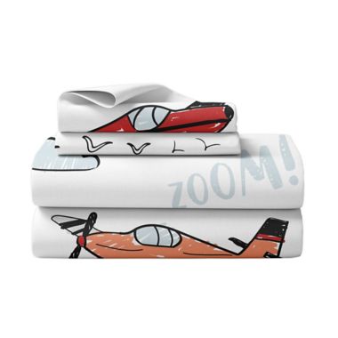 Sweet Jojo Designs&reg; Vintage Airplane Sheet Set. View a larger version of this product image.