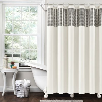 Lush Decor Stitched Woven Stripe 72-Inch x 72-Inch Shower Curtain