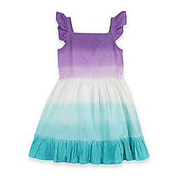 Sovereign Code® Size 2T Dip Dye Eyelet Dress in Purple/Teal