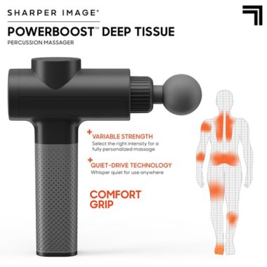 Sharper Image&reg; Powerboost Deep Tissue Massager in Black. View a larger version of this product image.
