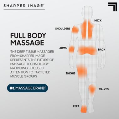 Sharper Image&reg; Powerboost Deep Tissue Massager in Black. View a larger version of this product image.