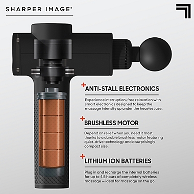 Sharper Image&reg; Powerboost Deep Tissue Massager in Black. View a larger version of this product image.