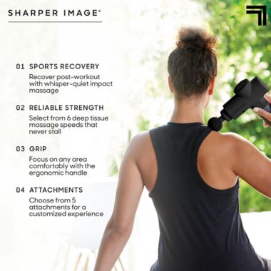 Sharper Image&reg; Powerboost Deep Tissue Massager in Black. View a larger version of this product image.