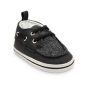 carter's&reg;  Size 0-3M Herringbone Boat Shoe in Black