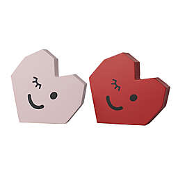 H for Happy™ Wooden Valentine's Day Winky Heart Decorative Accent in Red/Pink