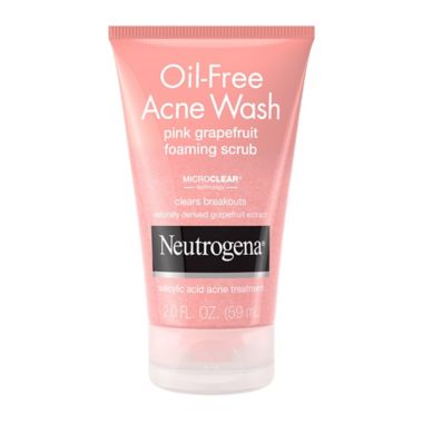 Neutrogena&reg; 2 oz. Oil-Free Acne Wash Foaming Scrub in Pink Grapefruit. View a larger version of this product image.